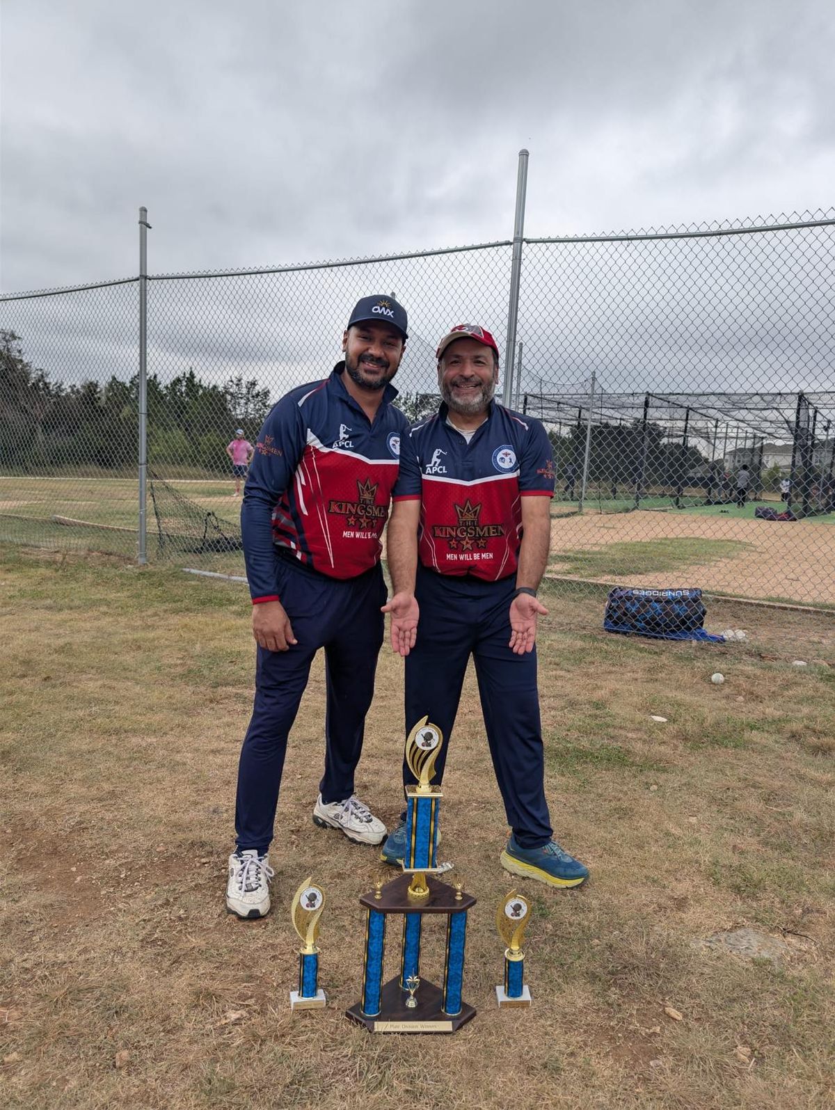 Celebrating the win — Hemant and Pravin savor the Spring Blast triumph.