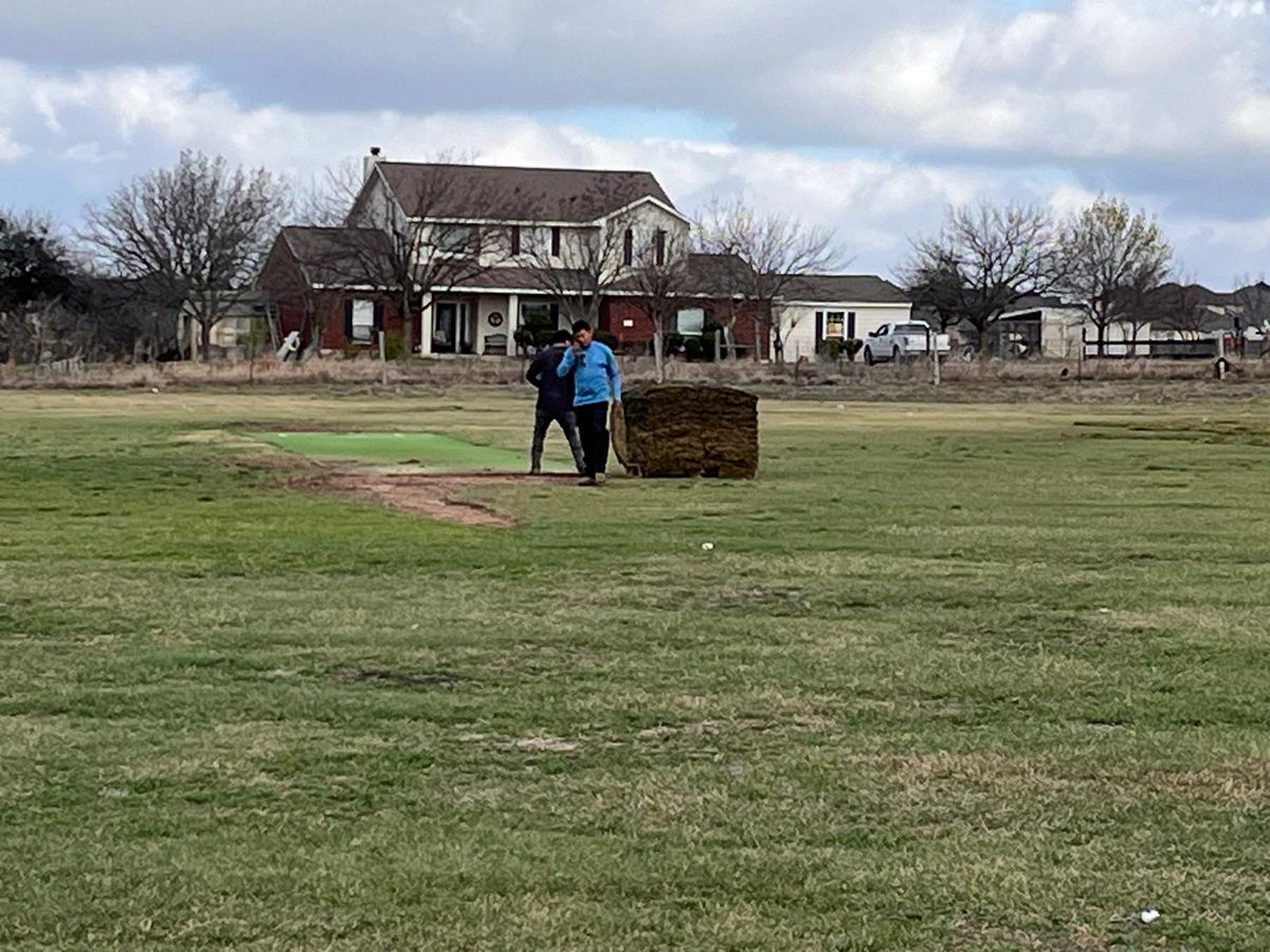 Full sod flatbed truck loaded for Hutto Cricket Ground refresh